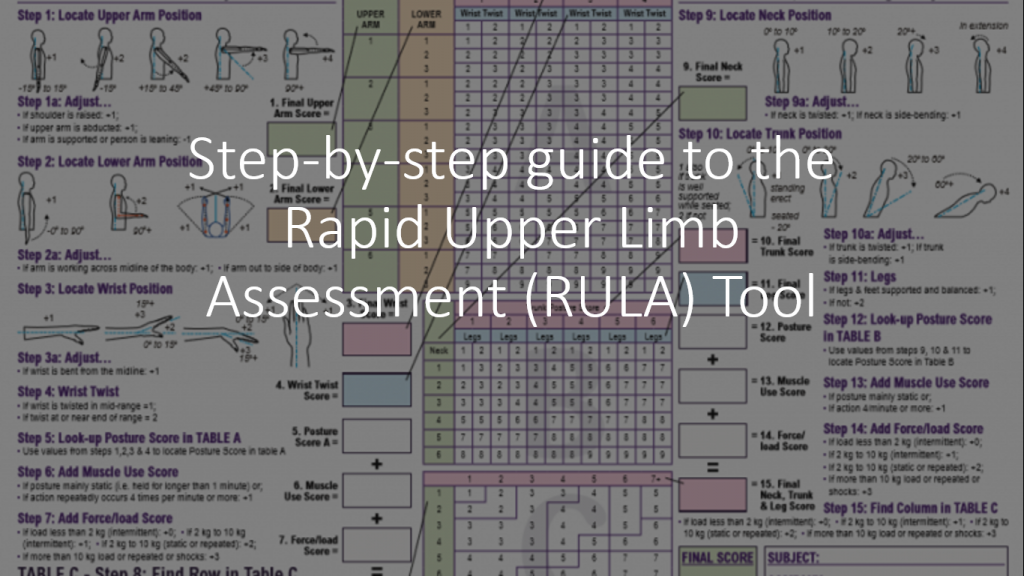 Rapid Upper limb Assessment (RULA) worksheet