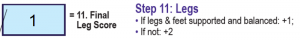 RULA Step 11- Legs 