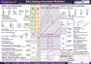 Rapid Upper Limb Assessment (RULA) Worksheet PDF Download