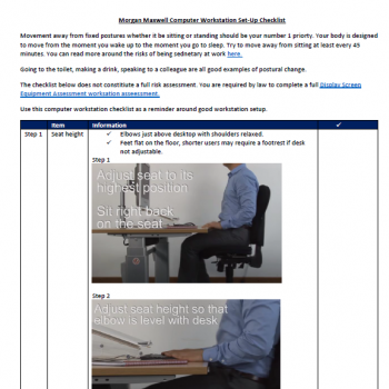 Computer Workstation Setup Checklist