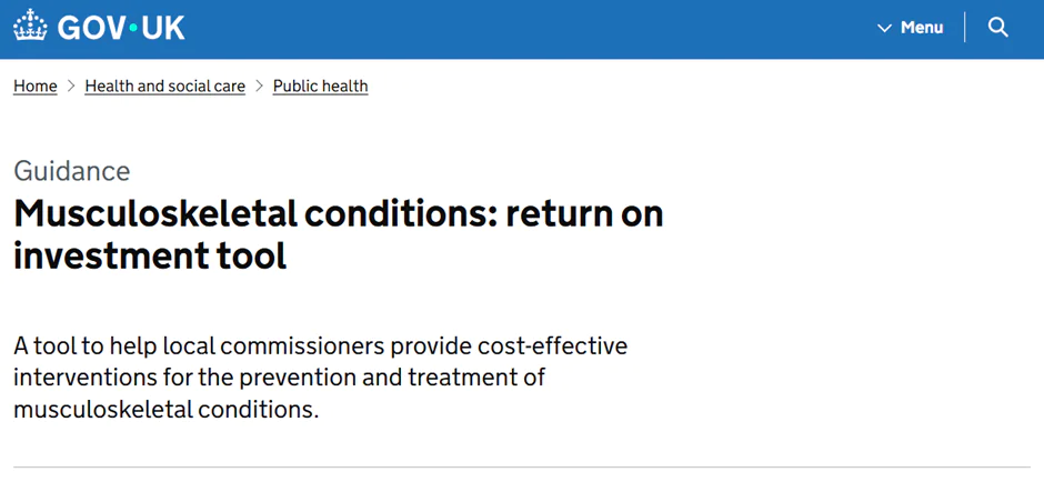 infographic showing musculoskeletal disorders ROI and ergonomics benefits